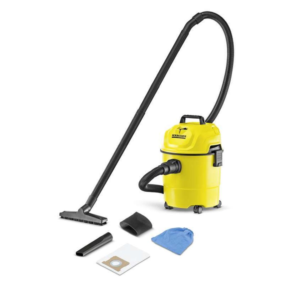 Karcher WD 1 Classic *KAP 1200 Watt Vacuum Cleaner Wet & Dry kuning